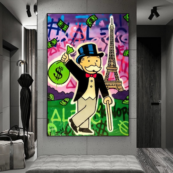 Alec Monopoly Eiffel Tower Canvas Print-Wall Posters
