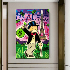 Alec Monopoly Eiffel Tower Canvas Print-Wall Posters