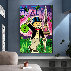 Alec Monopoly Eiffel Tower Canvas Print-Wall Posters