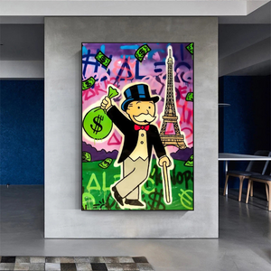 Alec Monopoly Eiffel Tower Canvas Print-Wall Posters