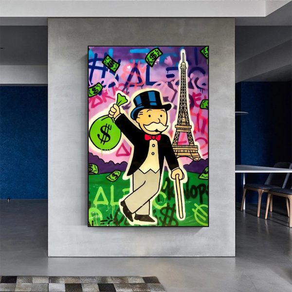 Alec Monopoly Eiffel Tower Canvas Print-Wall Posters