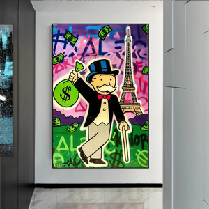 Alec Monopoly Eiffel Tower Canvas Print-Wall Posters