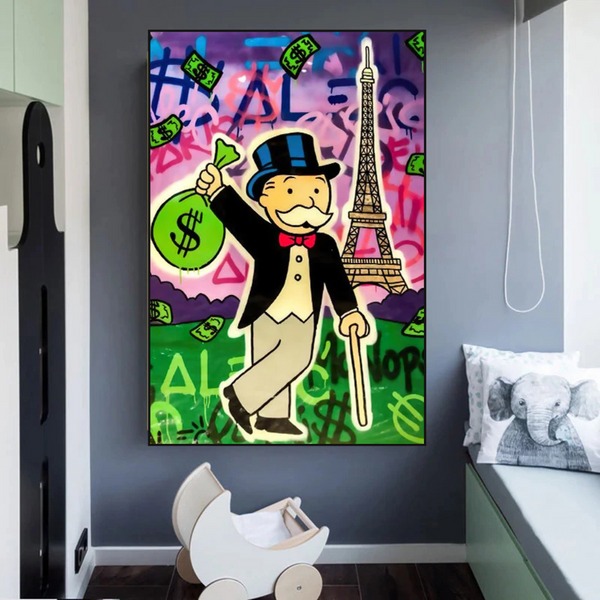 Alec Monopoly Eiffel Tower Canvas Print-Wall Posters