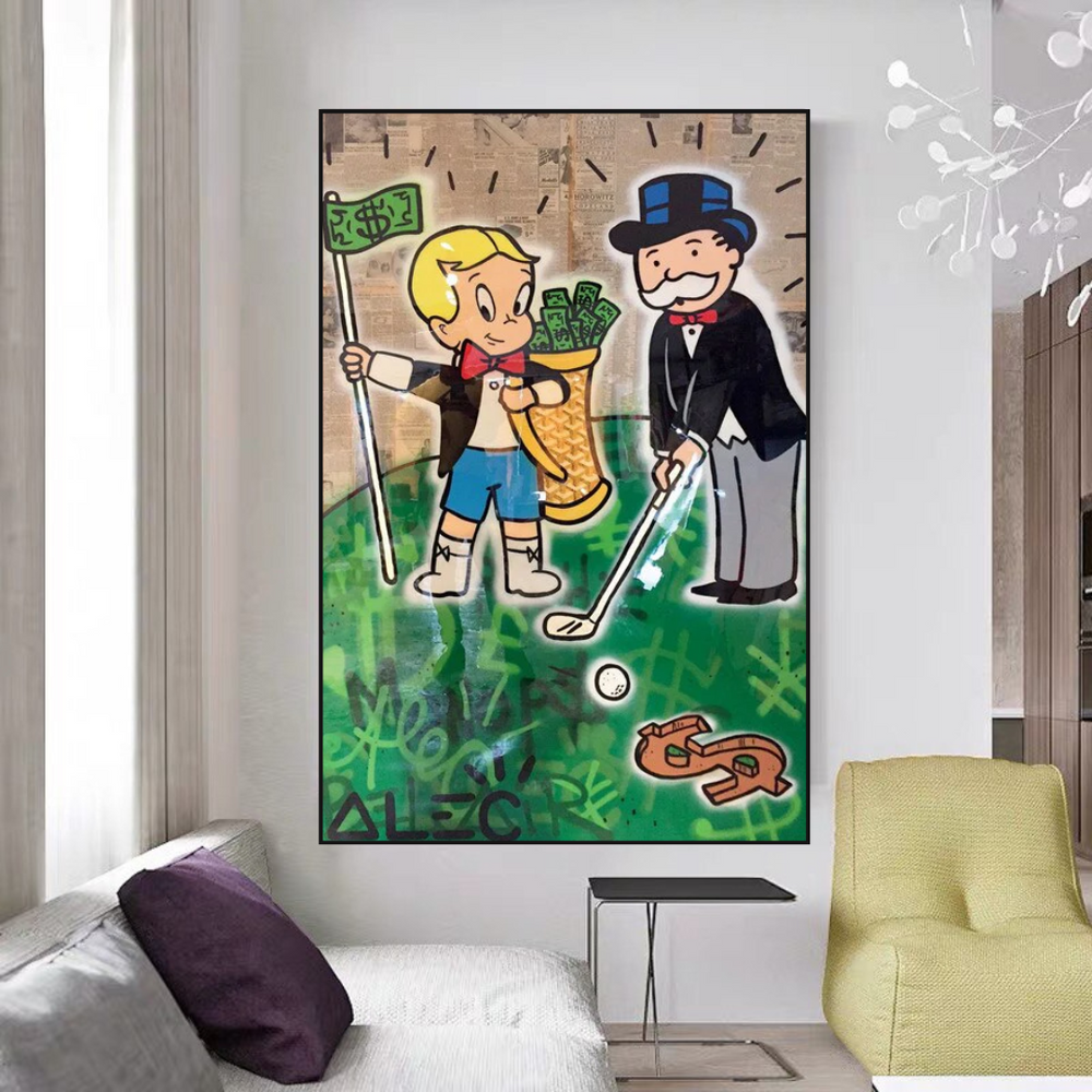 Alec Monopoly Go yard Golf Canvas Print-Wall Posters