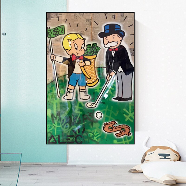 Alec Monopoly Go yard Golf Canvas Print-Wall Posters