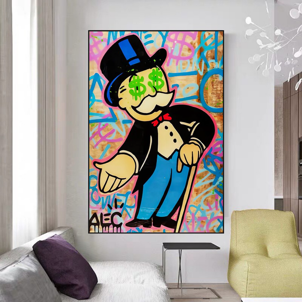 Alec Monopoly Graffiti Canvas Print-Monopoly Wall Poster