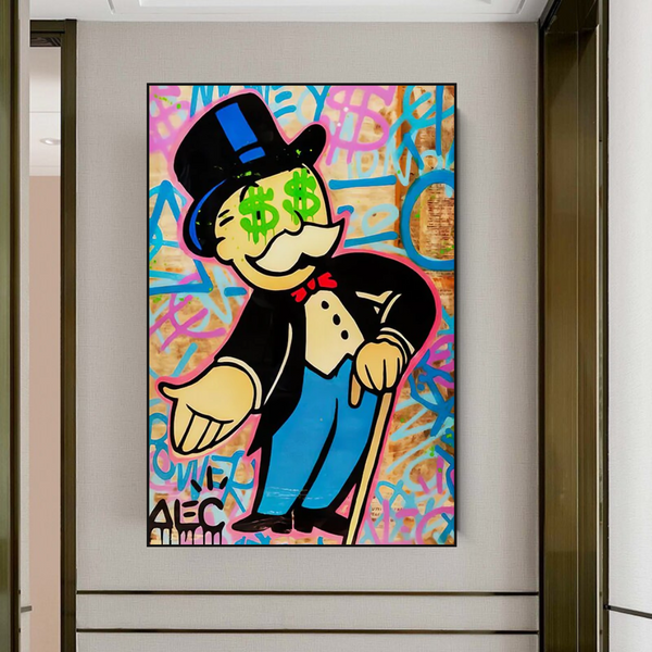 Alec Monopoly Graffiti Canvas Print-Monopoly Wall Poster