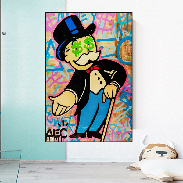 Alec Monopoly Graffiti Canvas Print-Monopoly Wall Poster