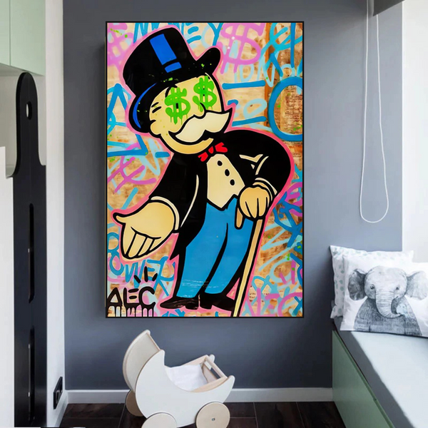 Alec Monopoly Graffiti Canvas Print-Monopoly Wall Poster