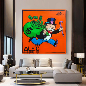Alec Monopoly Hermes Art - Money Man Canvas Print-Wall Posters
