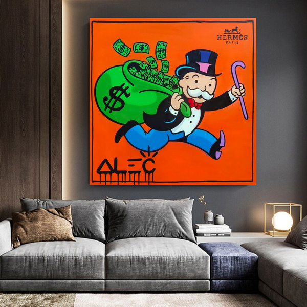 Alec Monopoly Hermes Art - Money Man Canvas Print-Wall Posters