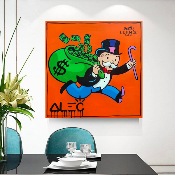 Alec Monopoly Hermes Art - Money Man Canvas Print-Wall Posters
