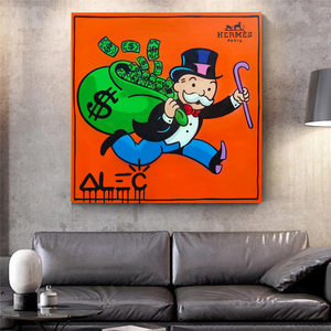 Alec Monopoly Hermes Art - Money Man Canvas Print-Wall Posters
