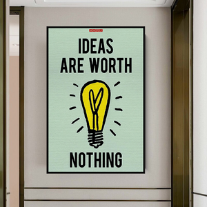 Alec Monopoly Ideas are Worth Nothing Play Card Canvas Wall Art-Wall Posters