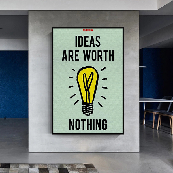 Alec Monopoly Ideas are Worth Nothing Play Card Canvas Wall Art-Wall Posters