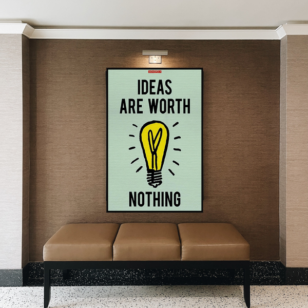 Alec Monopoly Ideas are Worth Nothing Play Card Canvas Wall Art-Wall Posters