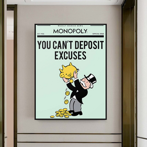 Alec Monopoly If You Can’t Deposit Excuses Play Card Canvas Wall Art-Wall Posters