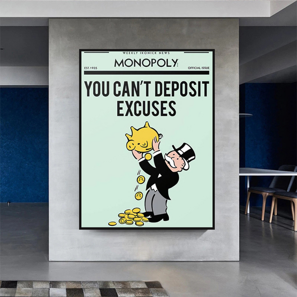 Alec Monopoly If You Can’t Deposit Excuses Play Card Canvas Wall Art-Wall Posters