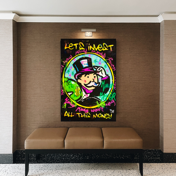 Alec Monopoly Lets Invest All Your money Canvas Art-Wall Posters
