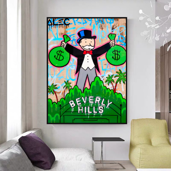 Alec Monopoly Man Holding Bag - Find Exclusive Artworks-Wall Posters