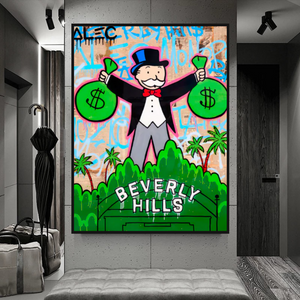 Alec Monopoly Man Holding Bag - Find Exclusive Artworks-Wall Posters