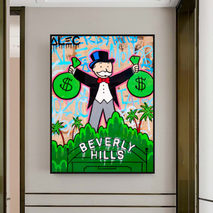 Alec Monopoly Man Holding Bag - Find Exclusive Artworks-Wall Posters
