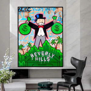 Alec Monopoly Man Holding Bag - Find Exclusive Artworks-Wall Posters