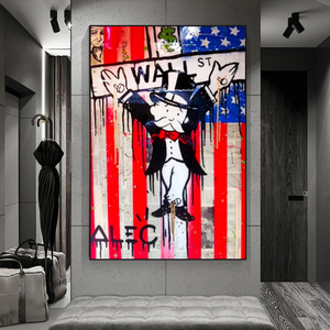 Alec Monopoly Millionaire Wall Street USA Canvas Wall Art-Wall Posters