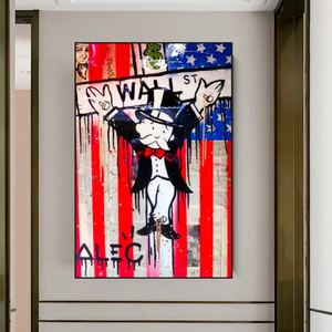 Alec Monopoly Millionaire Wall Street USA Canvas Wall Art-Wall Posters