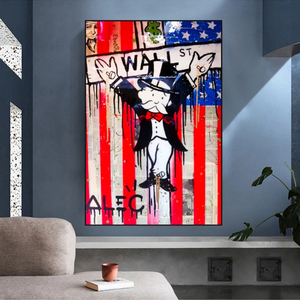 Alec Monopoly Millionaire Wall Street USA Canvas Wall Art-Wall Posters