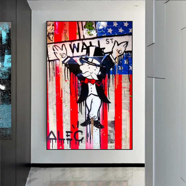 Alec Monopoly Millionaire Wall Street USA Canvas Wall Art-Wall Posters