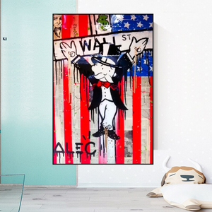Alec Monopoly Millionaire Wall Street USA Canvas Wall Art-Wall Posters