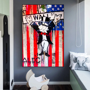 Alec Monopoly Millionaire Wall Street USA Canvas Wall Art-Wall Posters