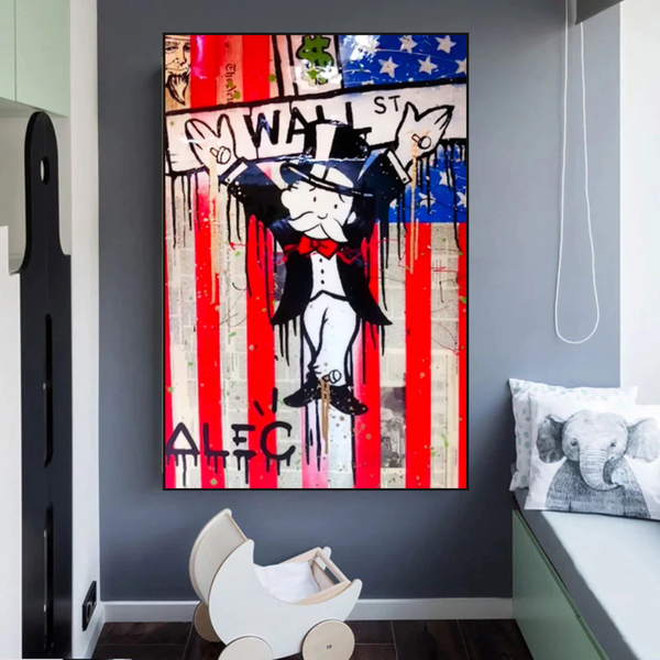 Alec Monopoly Millionaire Wall Street USA Canvas Wall Art-Wall Posters