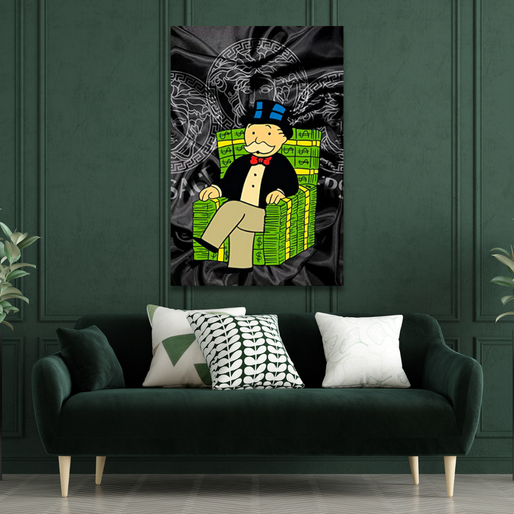 Alec Monopoly Millionaire on Dollars Canvas Print-Wall Posters