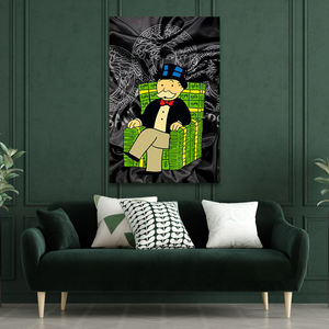 Alec Monopoly Millionaire on Dollars Canvas Print-Wall Posters