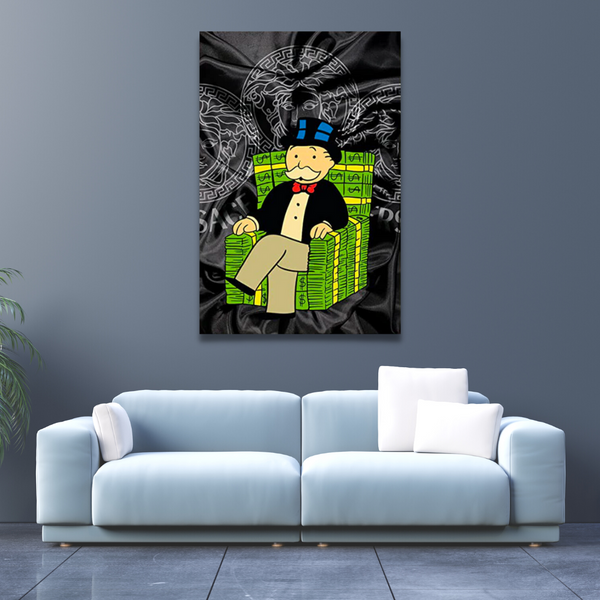 Alec Monopoly Millionaire on Dollars Canvas Print-Wall Posters