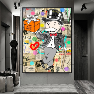 Alec Monopoly Money Gift Prints Newspaper Canvas Print-Wall Posters