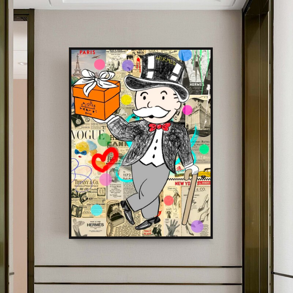 Alec Monopoly Money Gift Prints Newspaper Canvas Print-Wall Posters