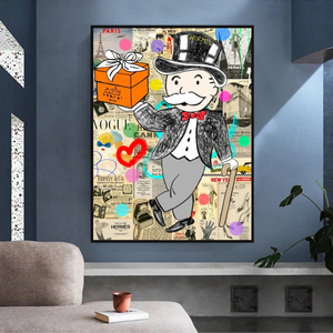 Alec Monopoly Money Gift Prints Newspaper Canvas Print-Wall Posters