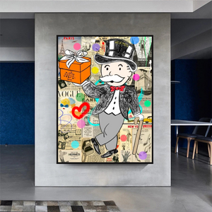 Alec Monopoly Money Gift Prints Newspaper Canvas Print-Wall Posters