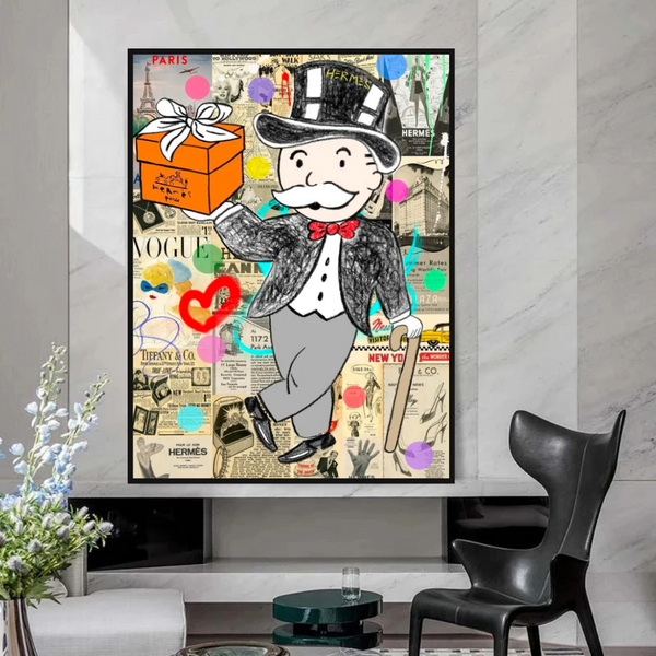 Alec Monopoly Money Gift Prints Newspaper Canvas Print-Wall Posters