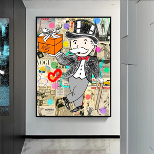 Alec Monopoly Money Gift Prints Newspaper Canvas Print-Wall Posters