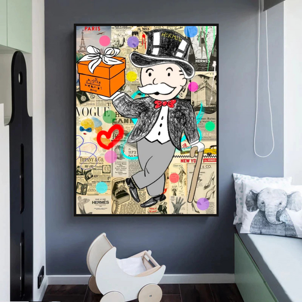 Alec Monopoly Money Gift Prints Newspaper Canvas Print-Wall Posters