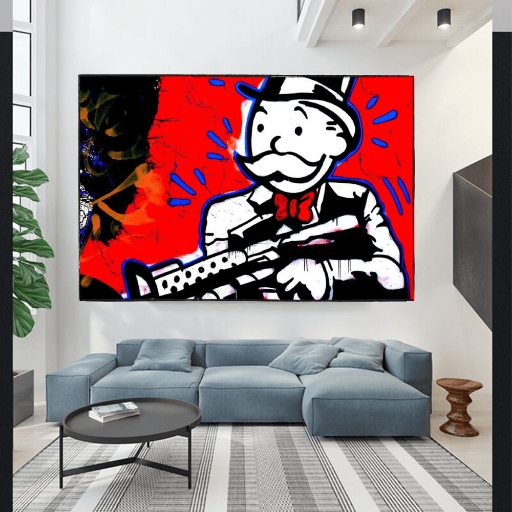 Alec Monopoly Money Man Gangster Scarface Canvas Wall Art-Wall Posters