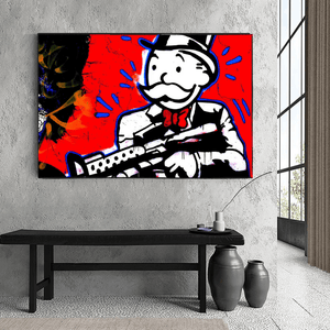 Alec Monopoly Money Man Gangster Scarface Canvas Wall Art-Wall Posters