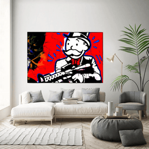 Alec Monopoly Money Man Gangster Scarface Canvas Wall Art-Wall Posters