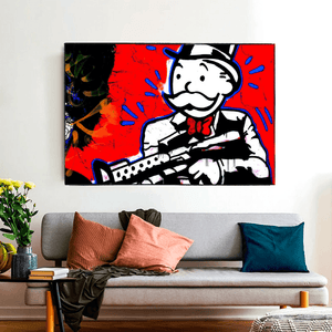 Alec Monopoly Money Man Gangster Scarface Canvas Wall Art-Wall Posters