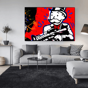 Alec Monopoly Money Man Gangster Scarface Canvas Wall Art-Wall Posters