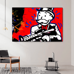 Alec Monopoly Money Man Gangster Scarface Canvas Wall Art-Wall Posters